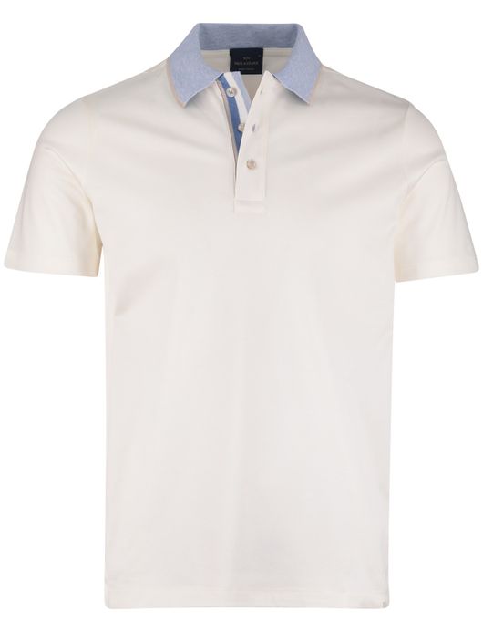 Paul & Shark Polo Creme met blauwe boord met rand