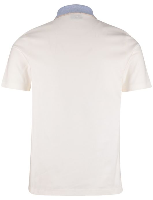 Paul & Shark Polo Creme met blauwe boord met rand