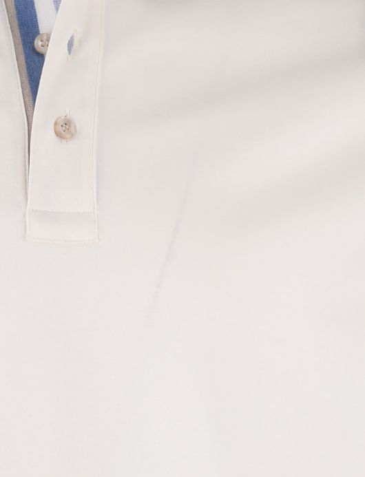 Paul & Shark Polo Creme met blauwe boord met rand