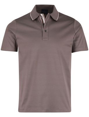 Paul & Shark Paul & Shark Polo Bruin effen beige rand op boord