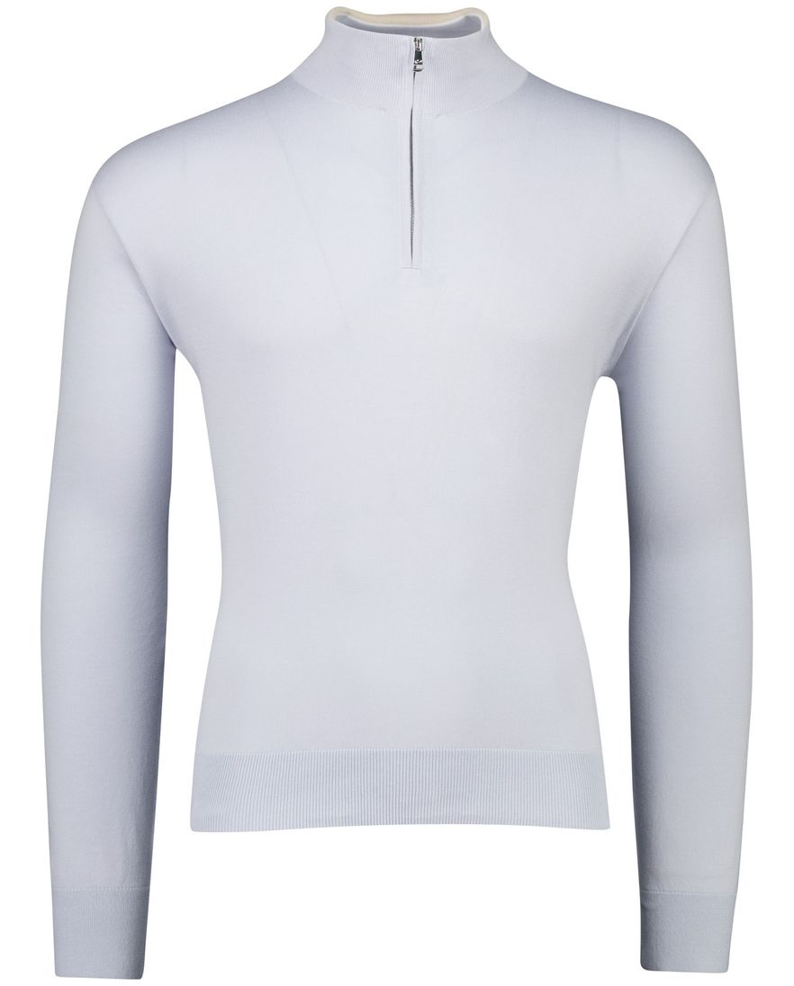 Paul & Shark lichtblauwe heren trui met rits kraag