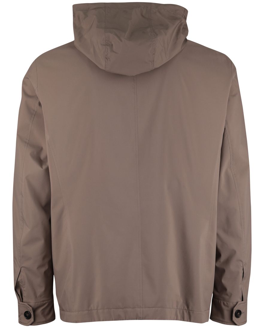 bruine tussenjas Paul & Shark met capuchon rits en knopen