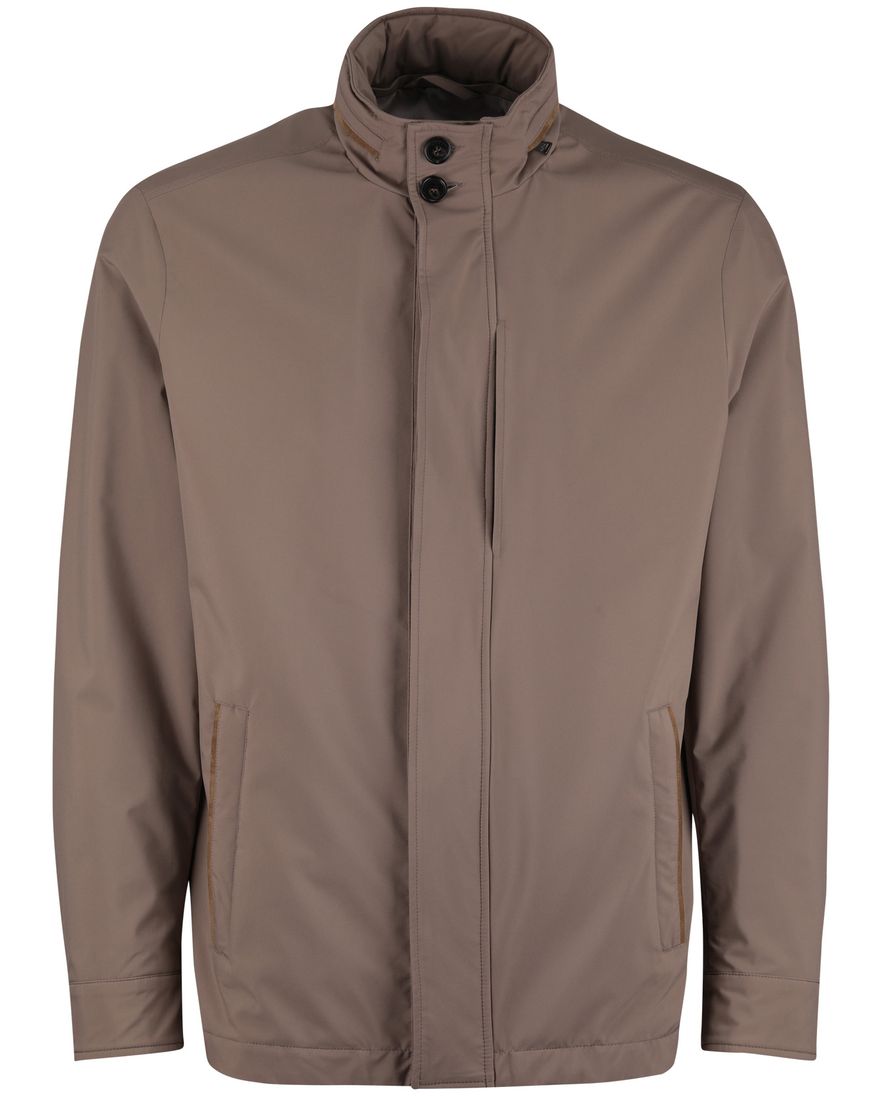 bruine tussenjas Paul & Shark met capuchon rits en knopen