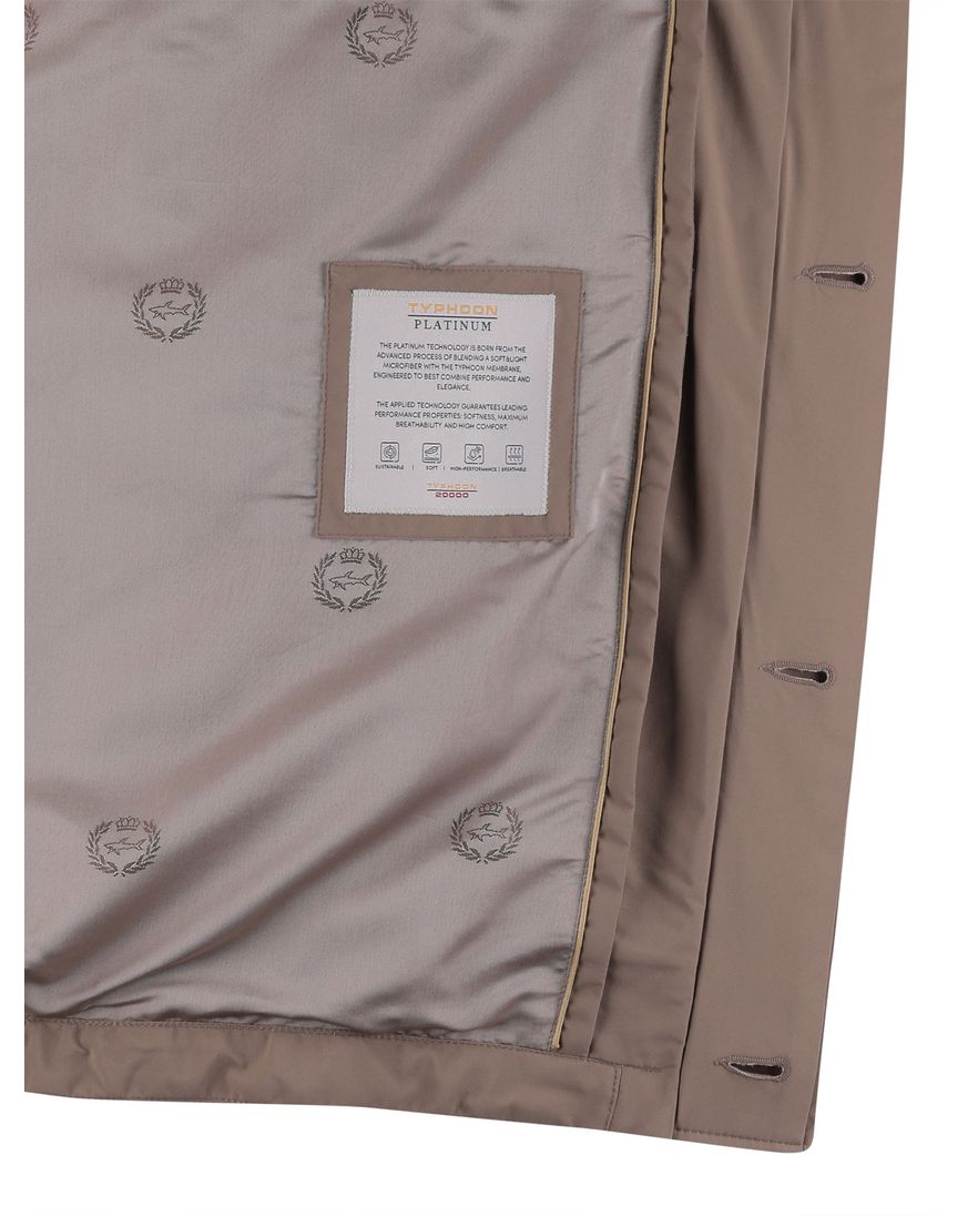 bruine tussenjas Paul & Shark met capuchon rits en knopen