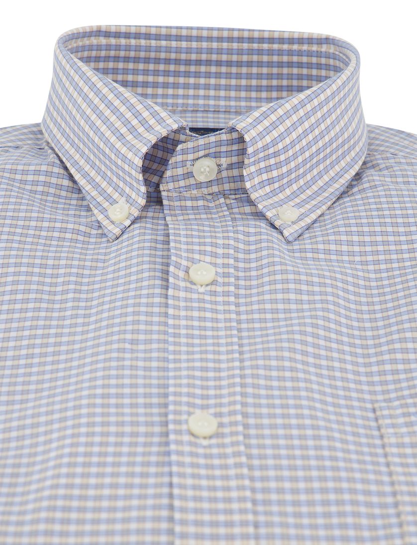 Overhemd Paul & Shark blauw ruiten print met borstzak