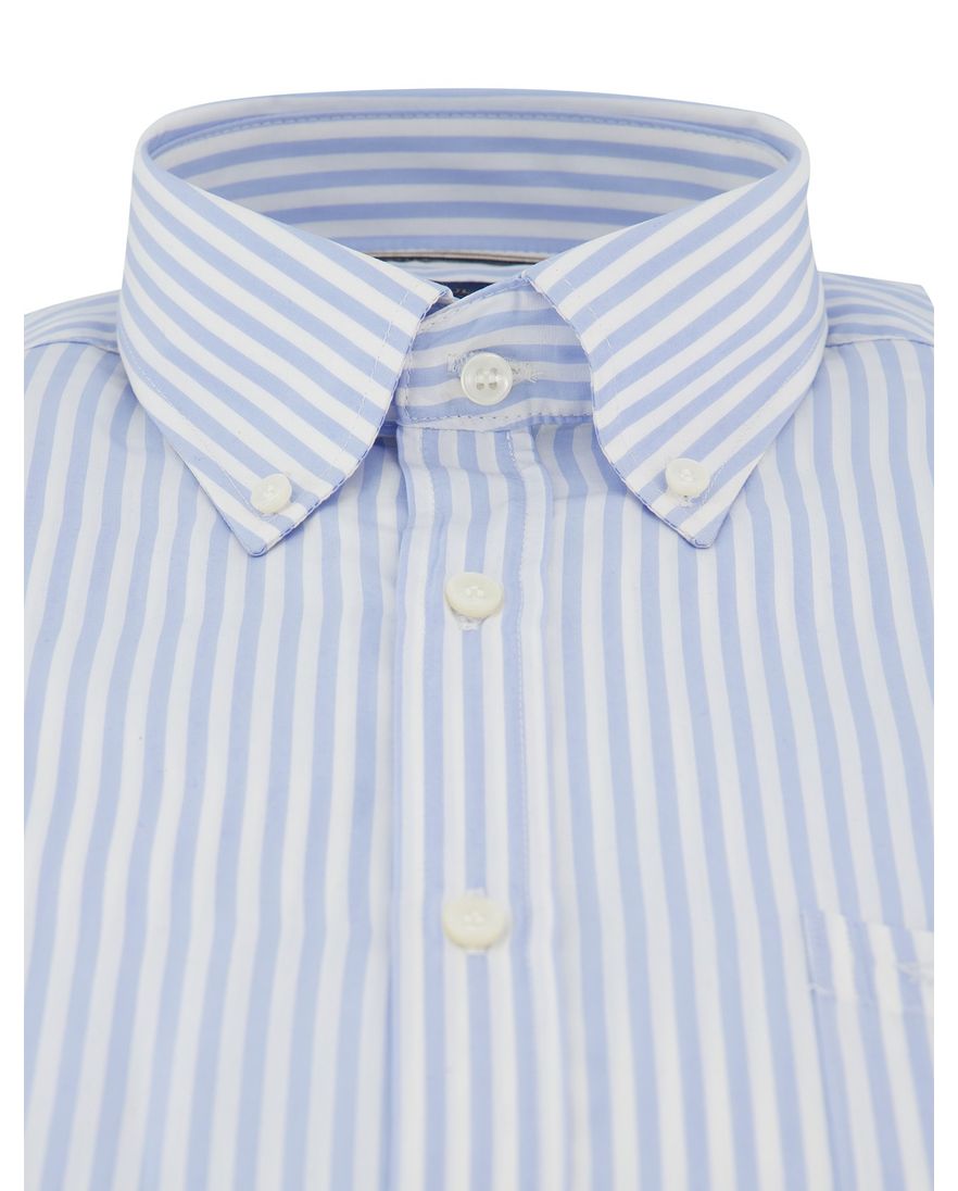 Wijde fit Paul & Shark x soft korte mouw lichtblauw overhemd