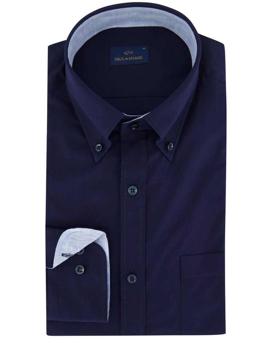 Paul & Shark overhemd donkerblauw blauwe knopen