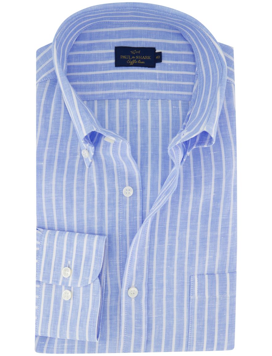 Paul & Shark overhemd blauw witte strepen
