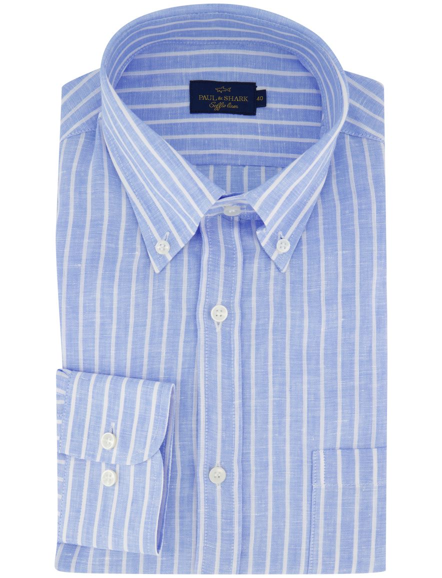 Paul & Shark overhemd blauw witte strepen