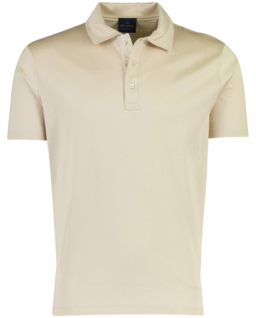 Beige poloshirt Paul & Shark korte mouw 100% katoen