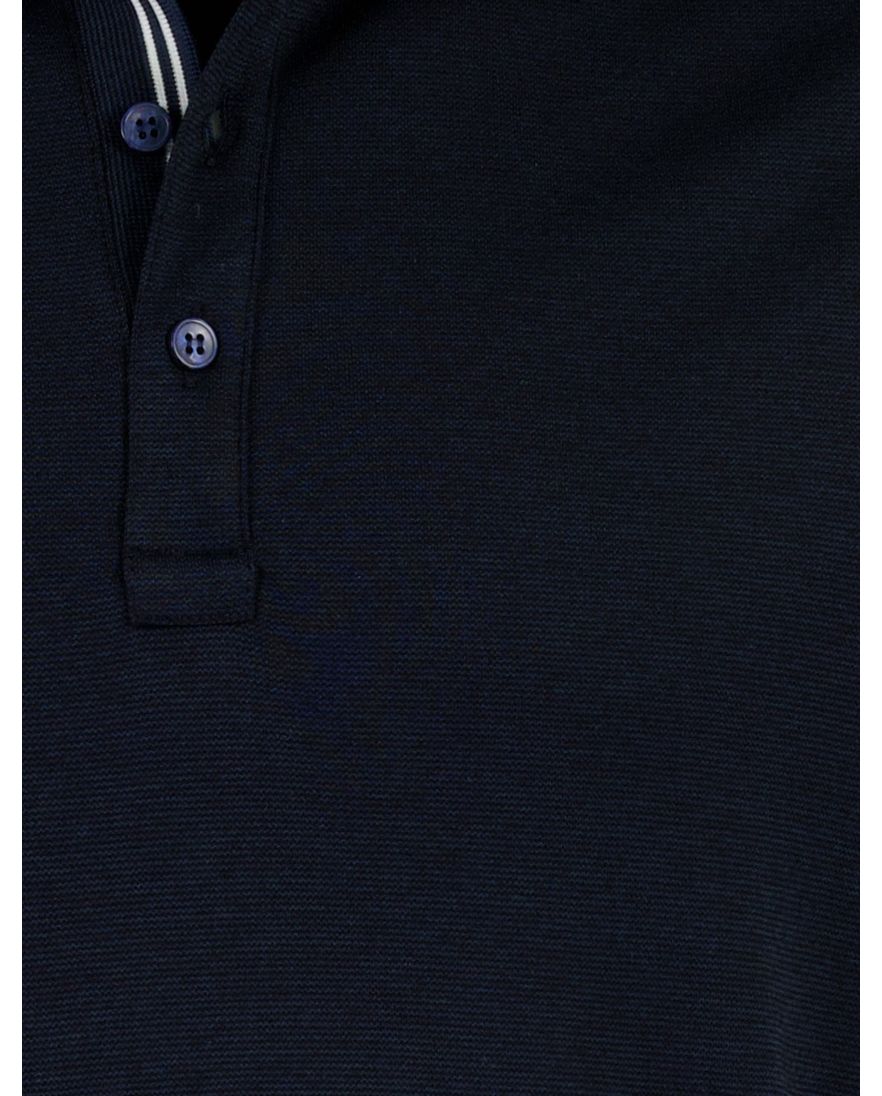 navy poloshirt Paul & Shark normale fit 3 knoops