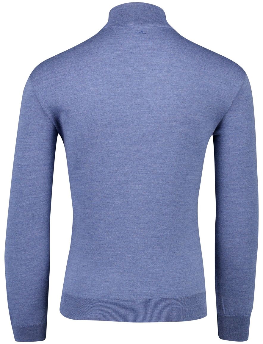 Paul & Shark blauwe heren trui wol met rits hals