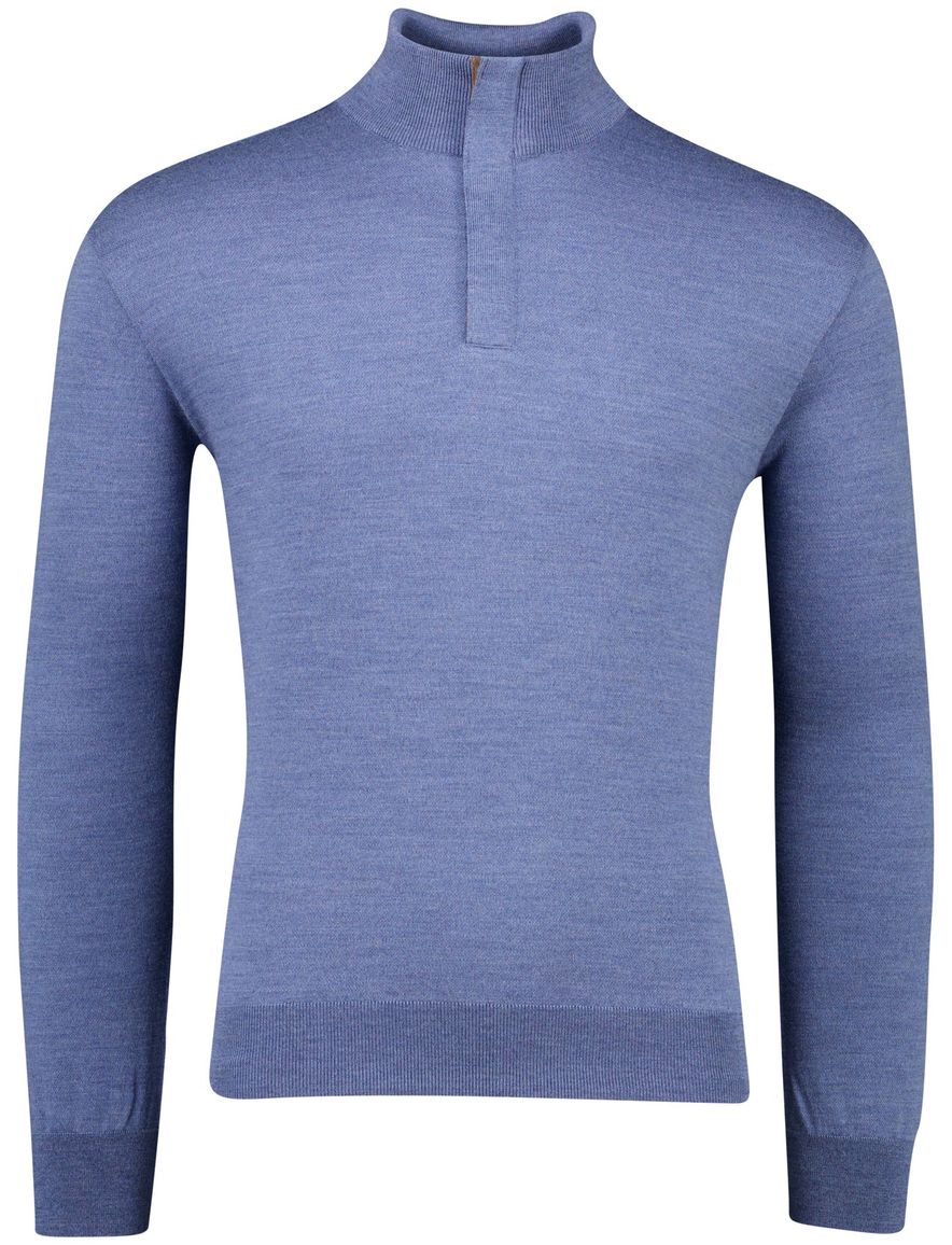 Paul & Shark blauwe heren trui wol met rits hals
