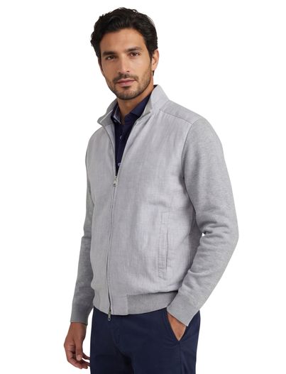 Paul & Shark Sweatvest Paul & Shark grijs met boord