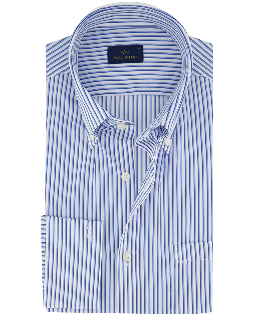 Paul & Shark overhemd wit blauw gestreept