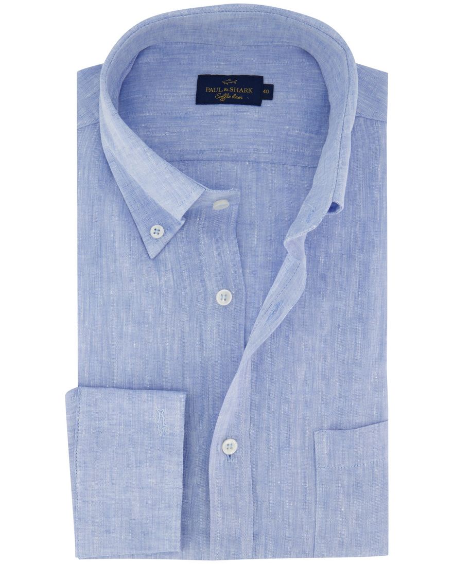 Paul & Shark linnen lichtblauw overhemd