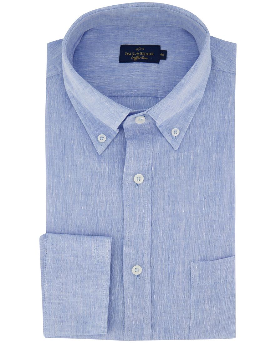 Paul & Shark linnen lichtblauw overhemd