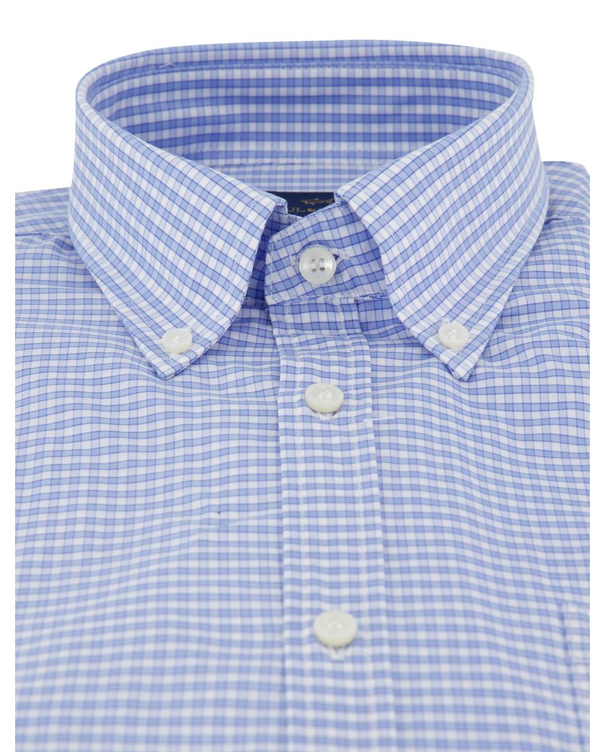 Paul & Shark korte mouw lichtblauw geruit