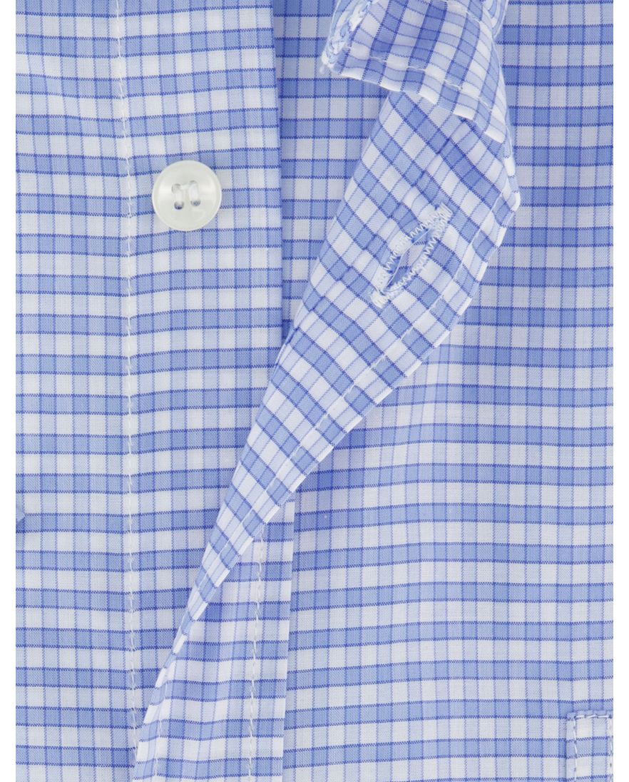 Paul & Shark korte mouw lichtblauw geruit