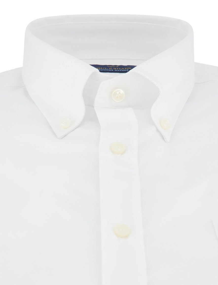Paul & Shark overhemd korte mouw wit button-down collar