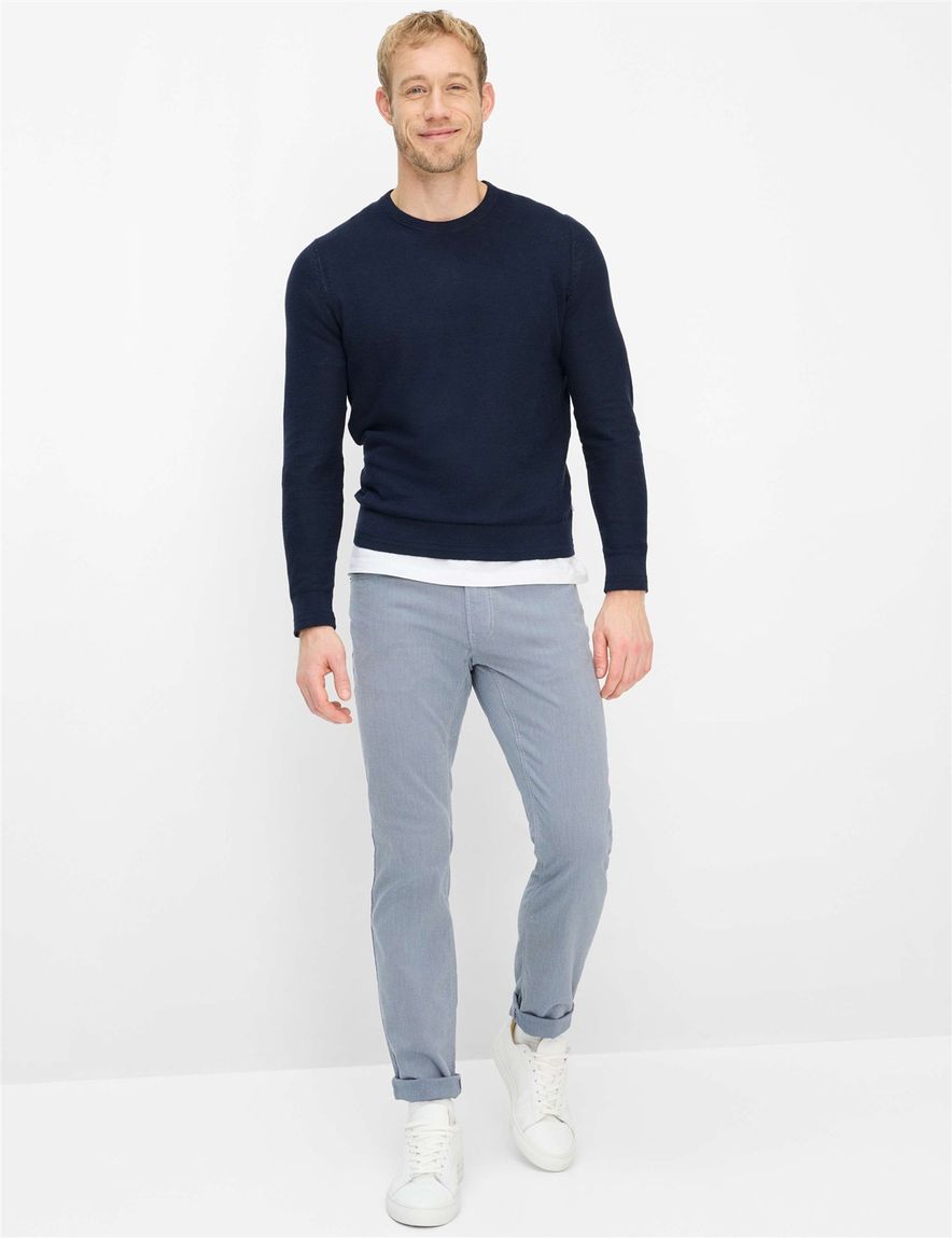 Brax pantalon 5-pocket blauw normale fit katoen