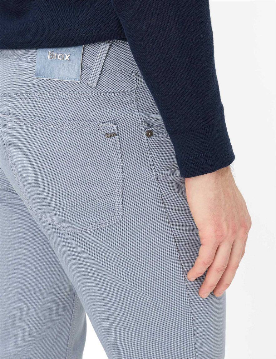 Brax pantalon 5-pocket blauw normale fit katoen