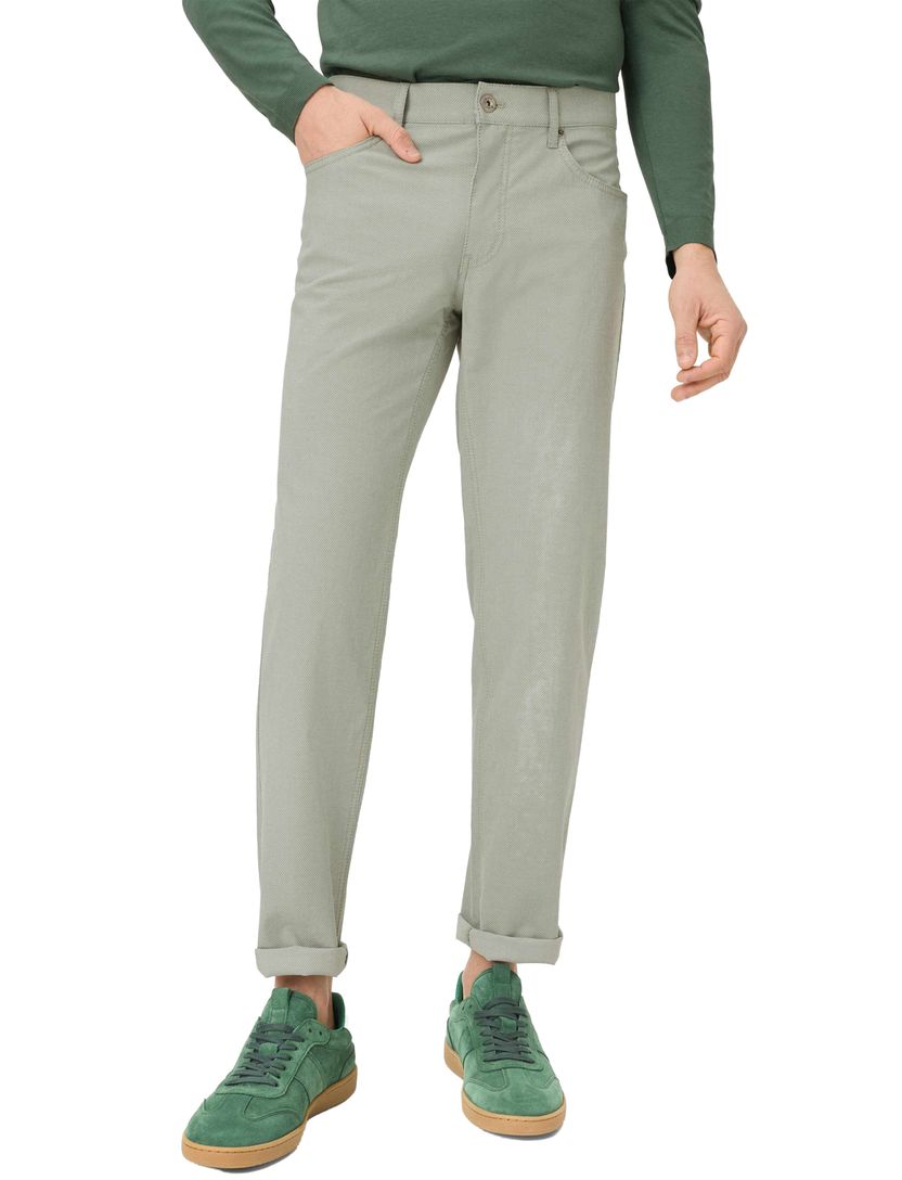 Pantalon 5-pocket Brax lichtgroen katoen