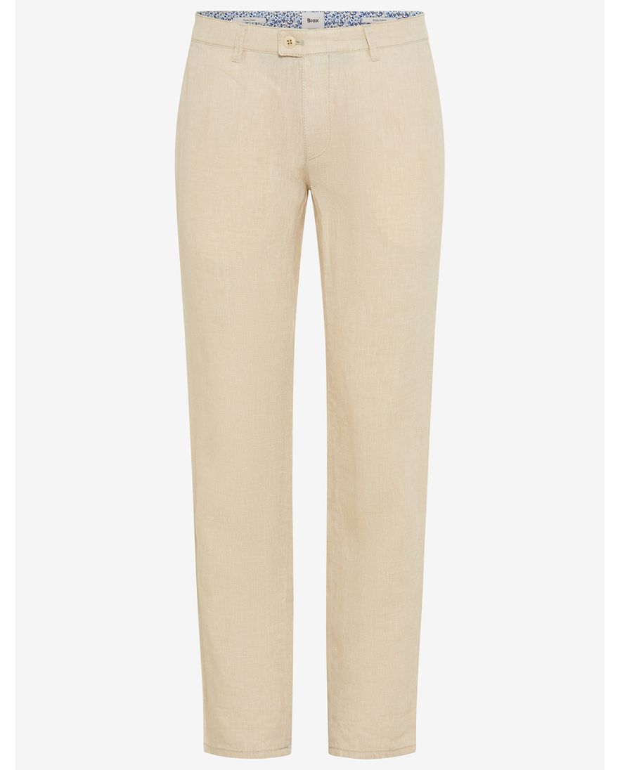 Beige pantalon Brax Fabio wijde fit