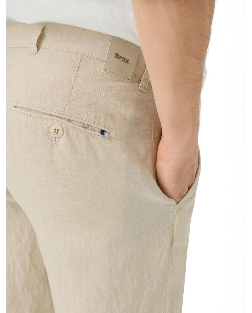 Beige pantalon Brax Fabio wijde fit