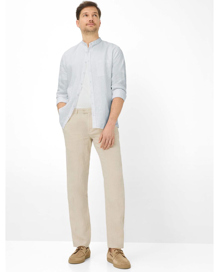 Beige pantalon Brax Fabio wijde fit