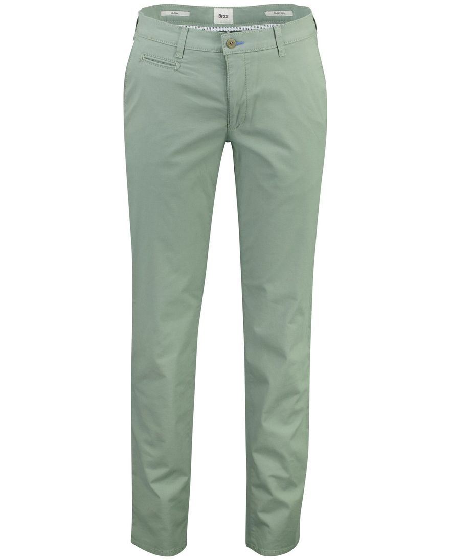 groene pantalon Brax Fabio zonder omslag flatfront model