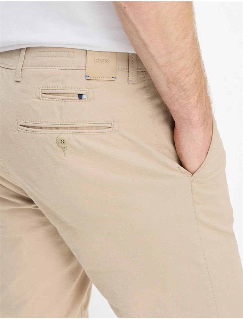 Brax pantalon flatfront beige katoen normale fit