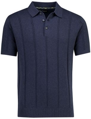 Barbour Donkerblauwe polo Barbour met streep structuur donkerblauw