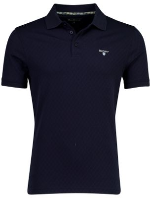 Barbour Navy polo Barbour tailored fit 3 knoops sluiting