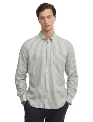 Barbour Overhemd groen gestreept linnen Barbour Tailored fit
