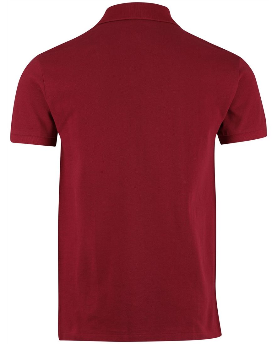 Polo Ralph Lauren Slim fit Polo Rood effen groen logo
