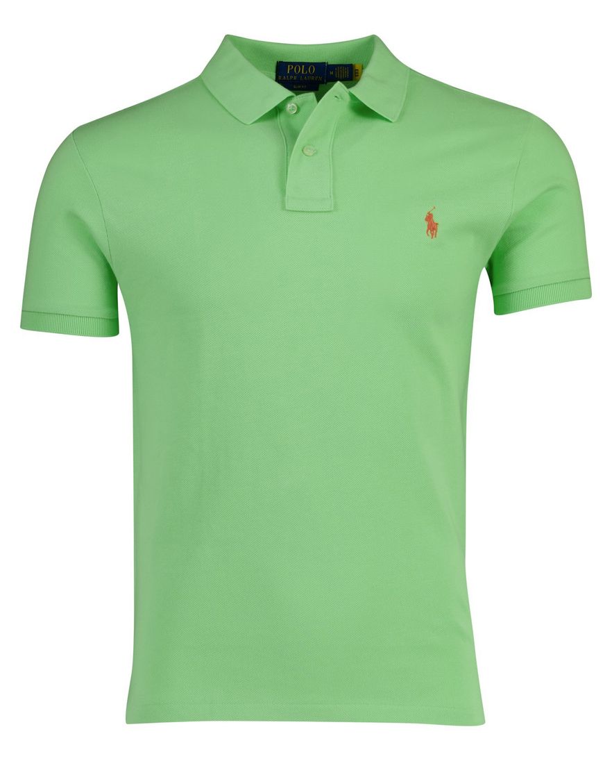Polo Ralph Lauren lichtgroen poloshirt slim fit 2 knopen