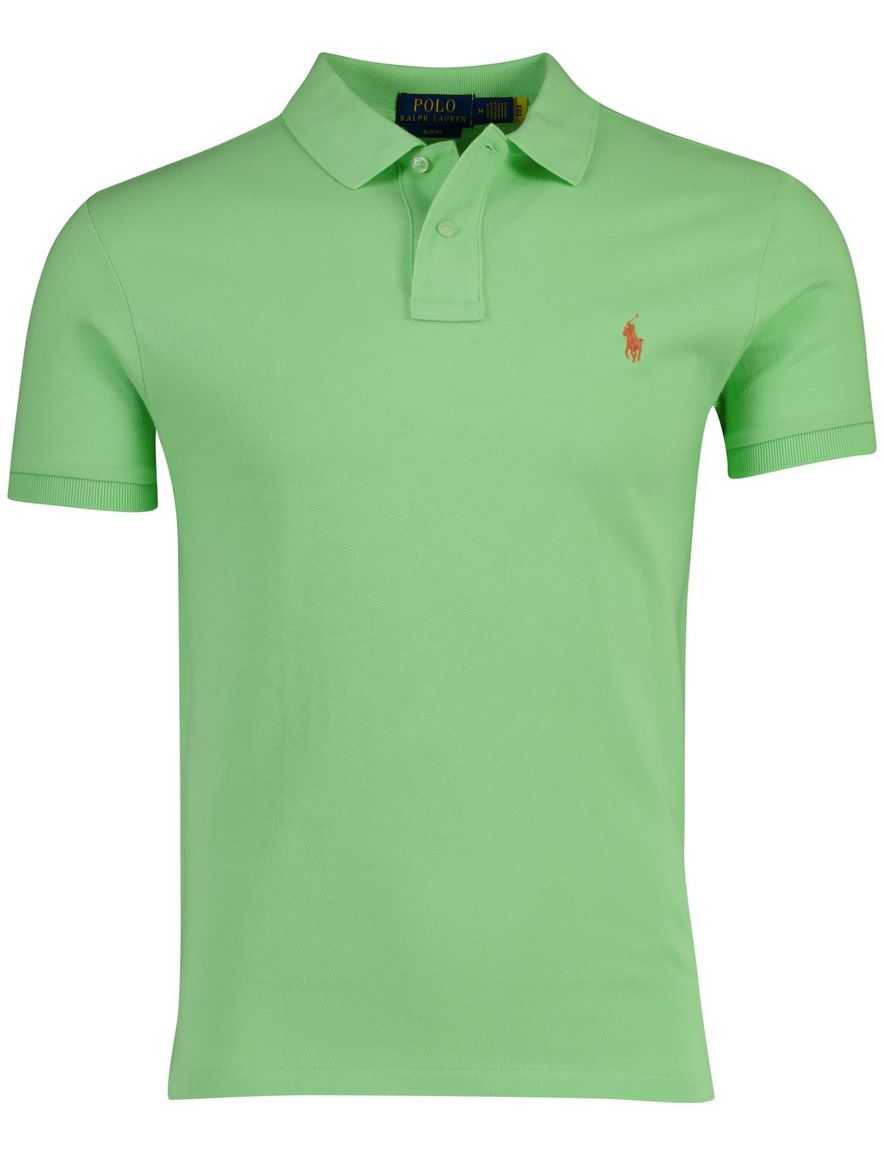 Polo Ralph Lauren lichtgroen poloshirt slim fit 2 knopen