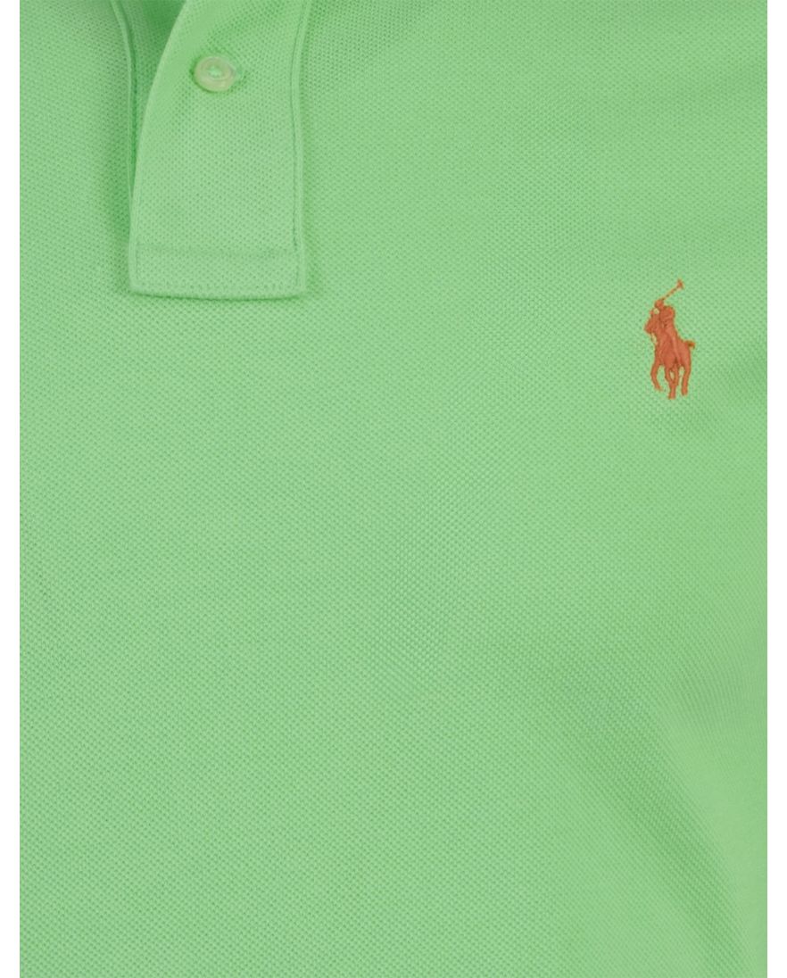 Polo Ralph Lauren lichtgroen poloshirt slim fit 2 knopen