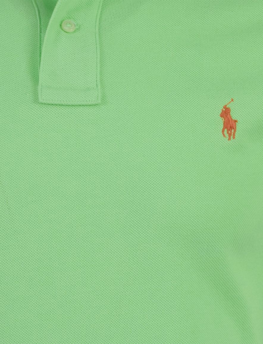 Polo Ralph Lauren lichtgroen poloshirt slim fit 2 knopen