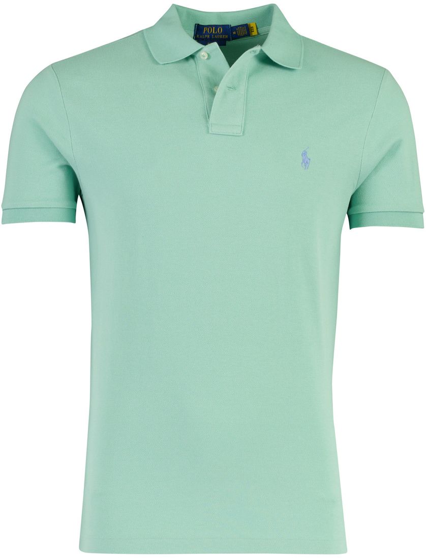 poloshirt Ralph Lauren korte mouw groen slim fit 2 knopen