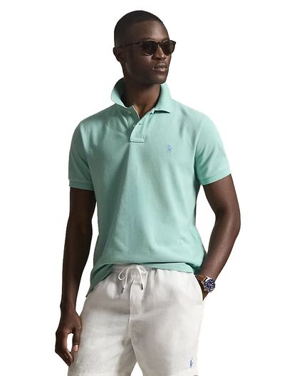 Polo Ralph Lauren groen poloshirt Ralph Lauren slim fit 2 knoops