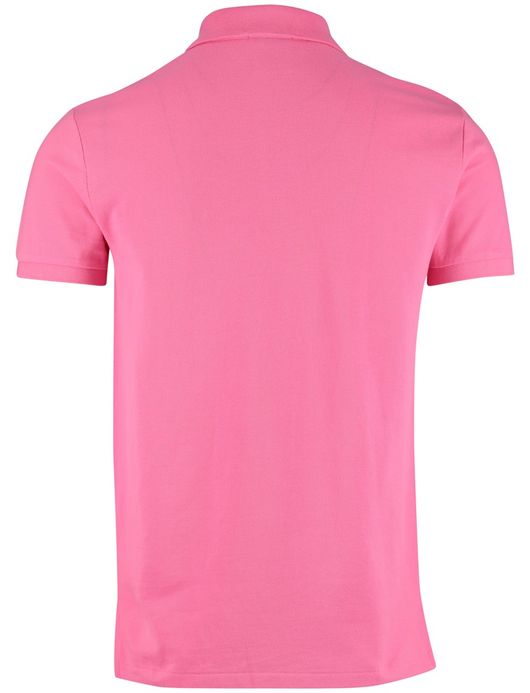 Polo Ralph Lauren Slim fit Polo Roze effen blauw logo