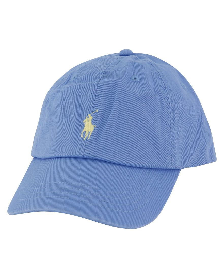 cap lichtblauw 100% katoen Polo Ralph Lauren met geel logo