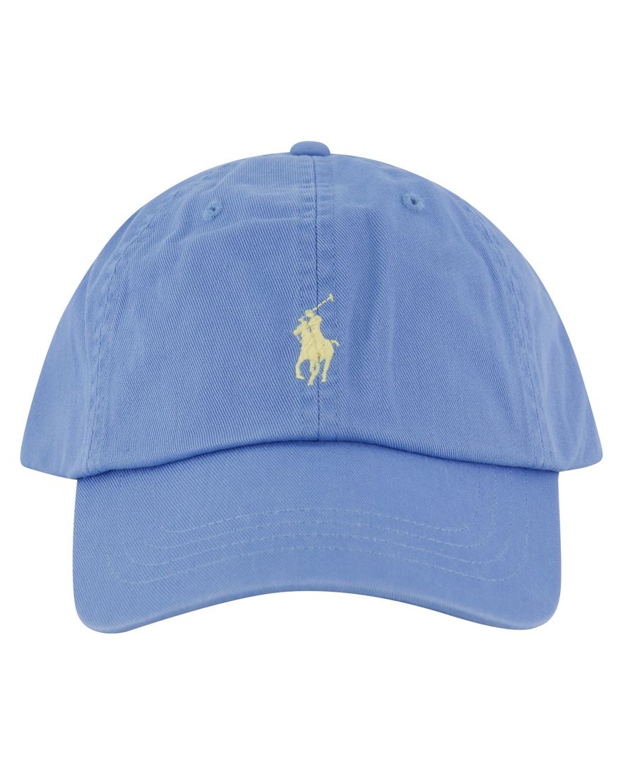 cap lichtblauw 100% katoen Polo Ralph Lauren met geel logo