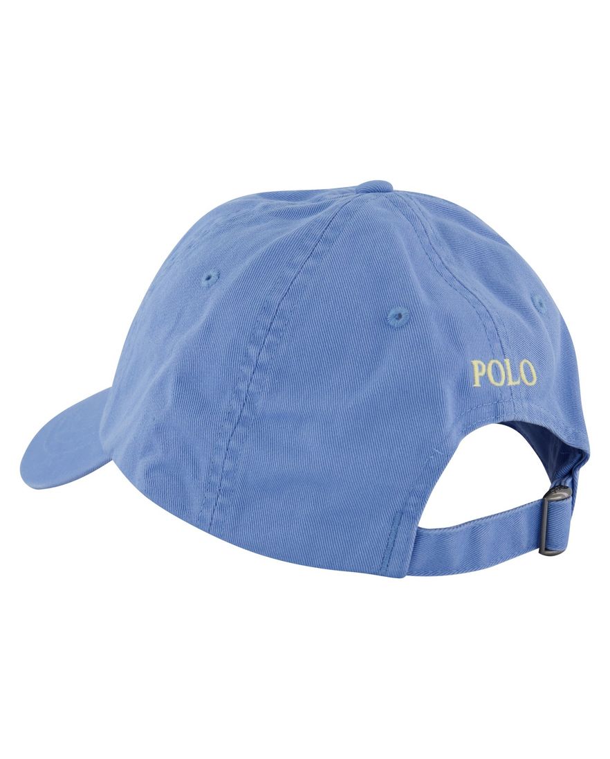 cap lichtblauw 100% katoen Polo Ralph Lauren met geel logo