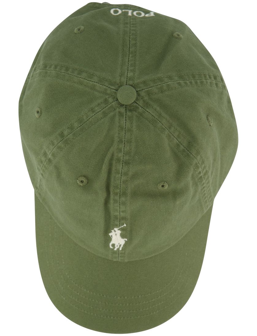 groen cap met wit logo Polo Ralph Lauren effen