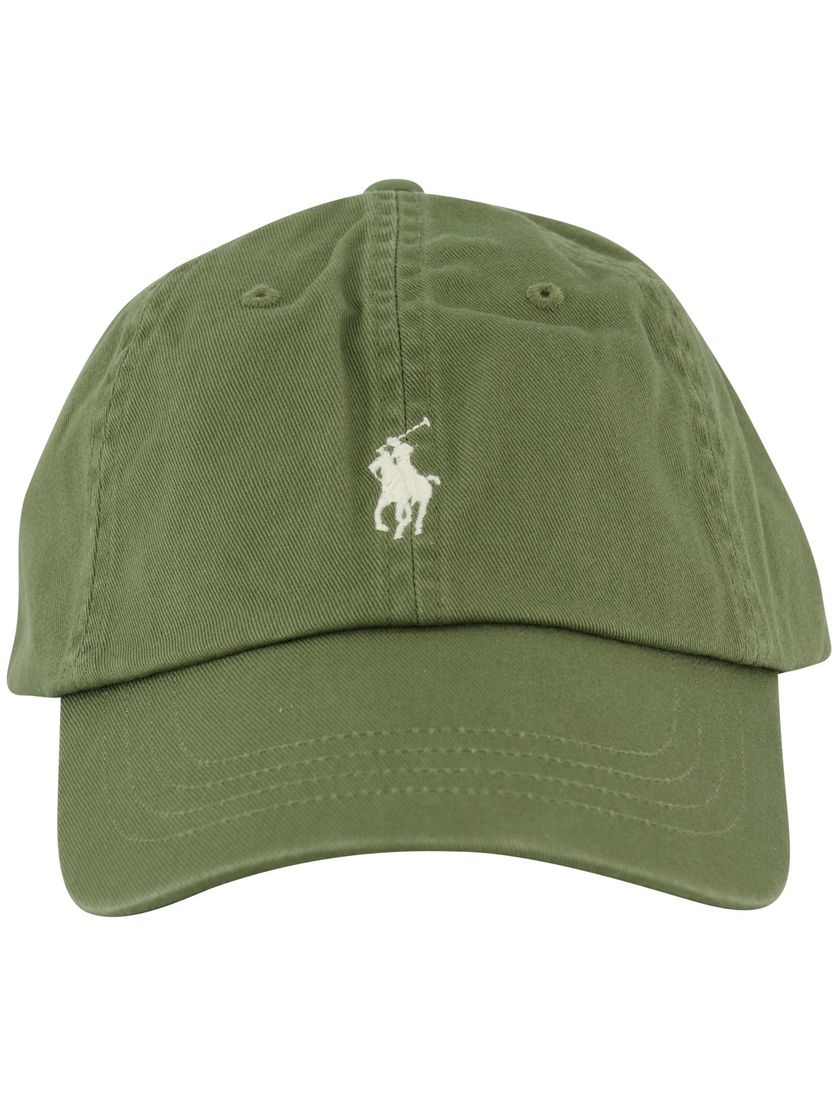 groen cap met wit logo Polo Ralph Lauren effen