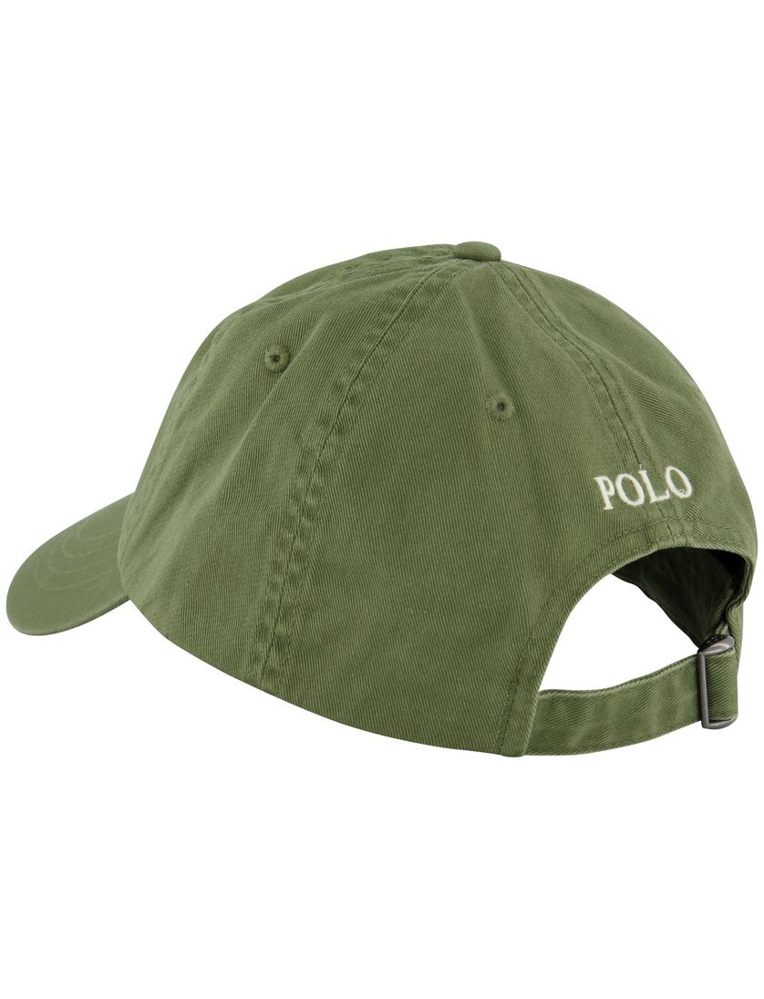 groen cap met wit logo Polo Ralph Lauren effen