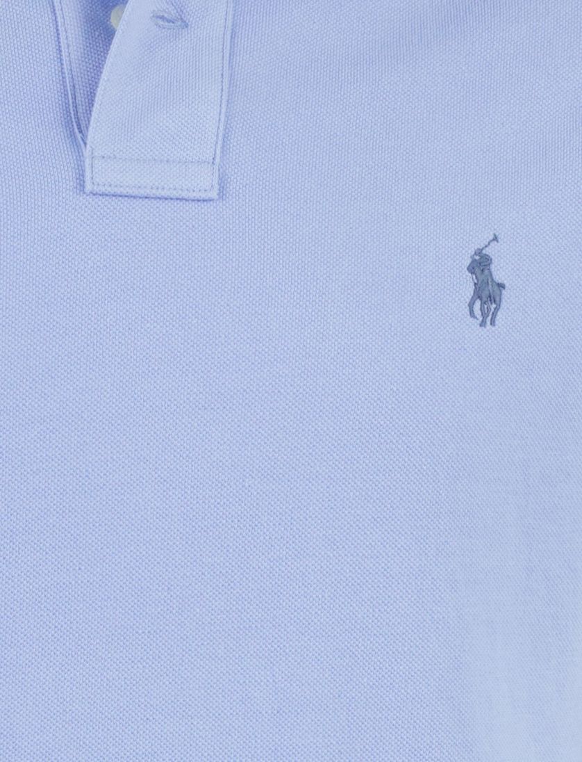 Poloshirt korte mouw Ralph Lauren lichtblauw 2 knopen